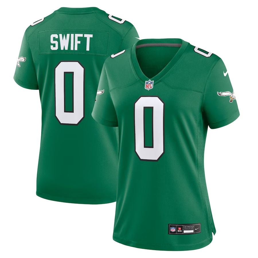 Nike D'Andre Swift Philadelphia Eagles Women's Kelly Green Alternate Game Jersey