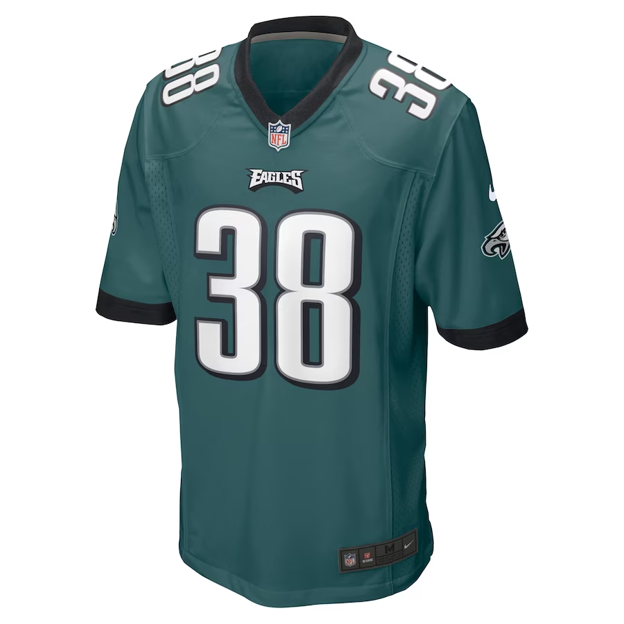 Nike Lew Nichols III Philadelphia Eagles Midnight Green Game Jersey