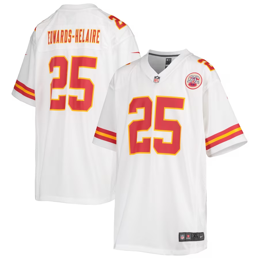Nike Clyde Edwards-Helaire Kansas City Chiefs Youth White Game Jersey