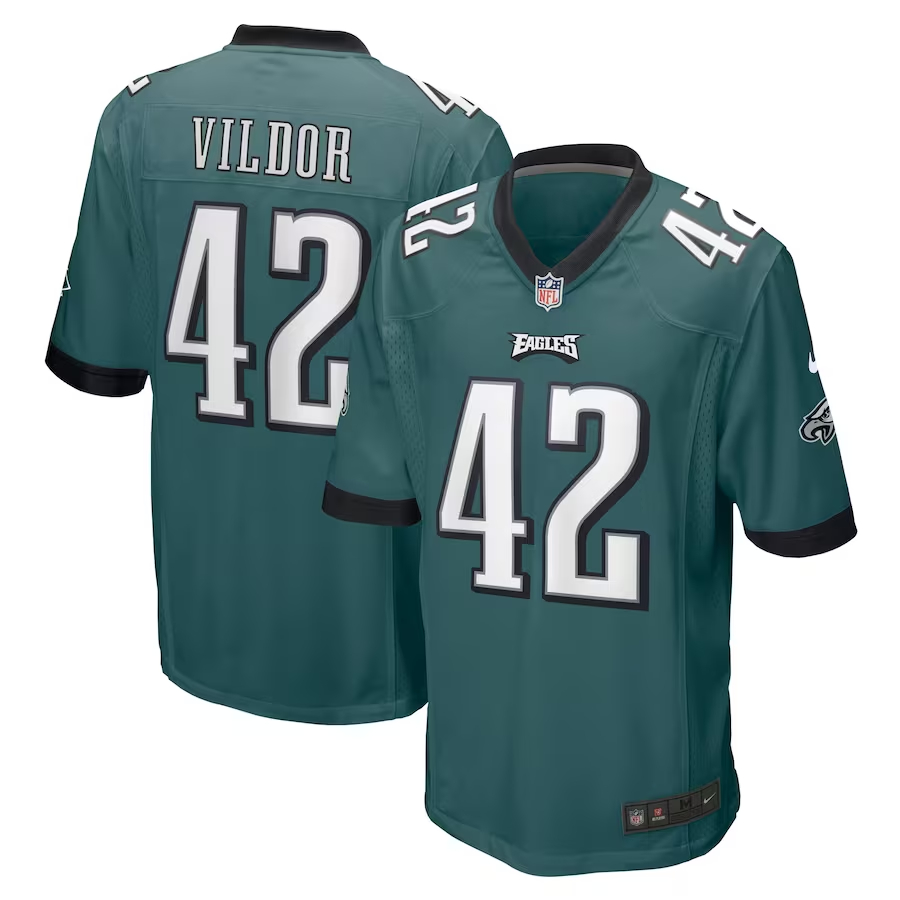 Nike Kindle Vildor Philadelphia Eagles Midnight Green Game Jersey