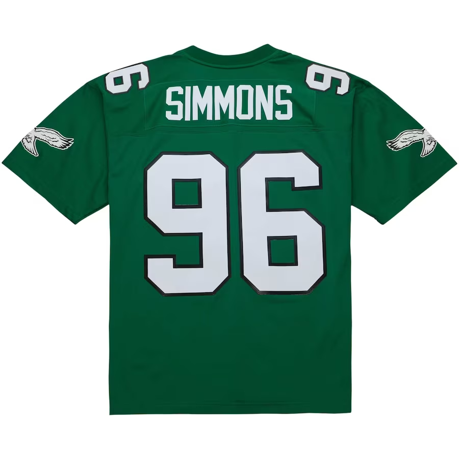 Mitchell & Ness Clyde Simmons Philadelphia Eagles Kelly Green Legacy Replica Jersey