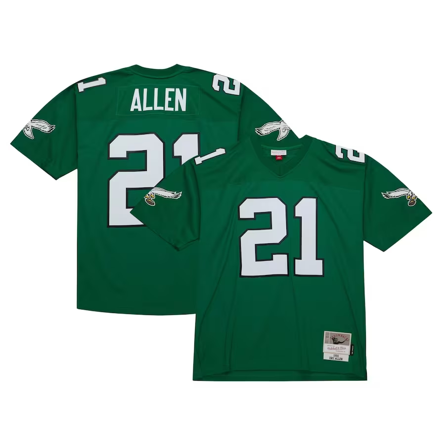 Mitchell & Ness Eric Allen Philadelphia Eagles Kelly Green Le