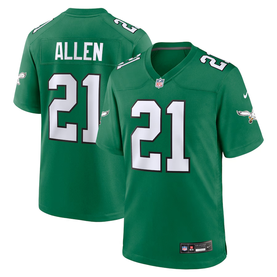 Nike Eric Allen Philadelphia Eagles Kelly Green Alternate Game Jersey