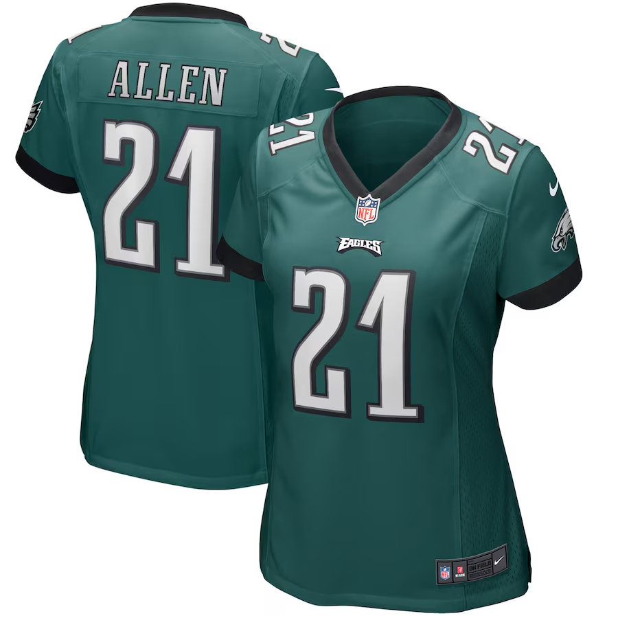 Nike Eric Allen Philadelphia Eagles Women's Midnight Green Game Retired Player Jersey