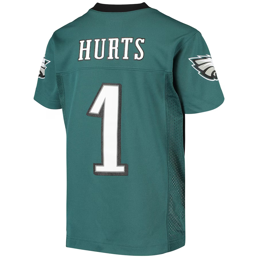 Jalen Hurts Philadelphia Eagles Youth Green Replica Player Jersey