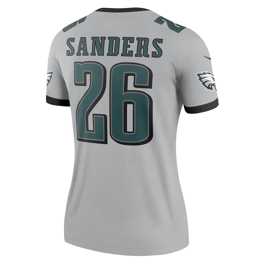 Nike Miles Sanders Philadelphia Eagles Women's Silver Inverted Legend Jersey