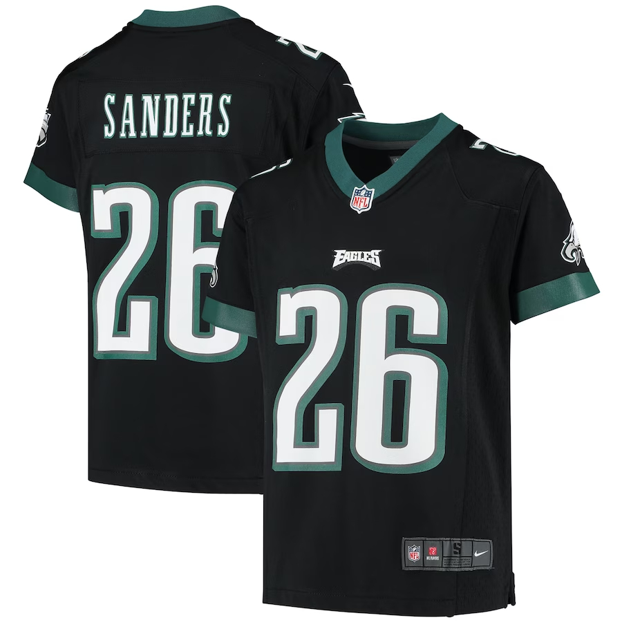 Nike Miles Sanders Philadelphia Eagles Youth Black Game Jersey