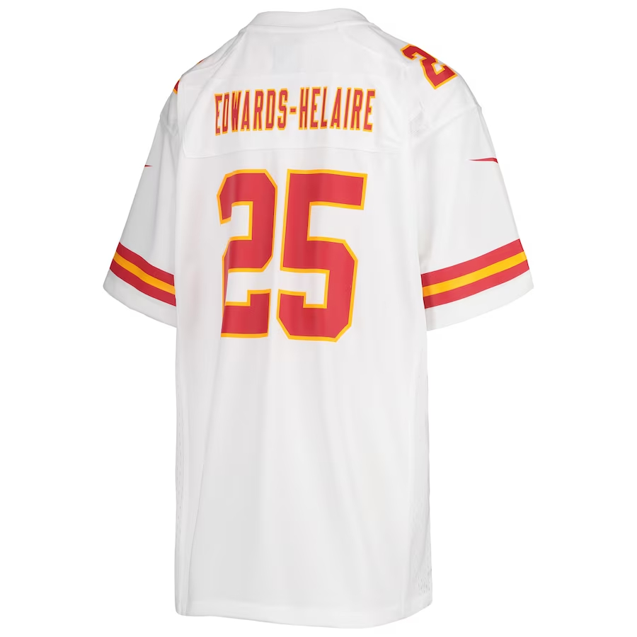 Nike Clyde Edwards-Helaire Kansas City Chiefs Youth White Game Jersey