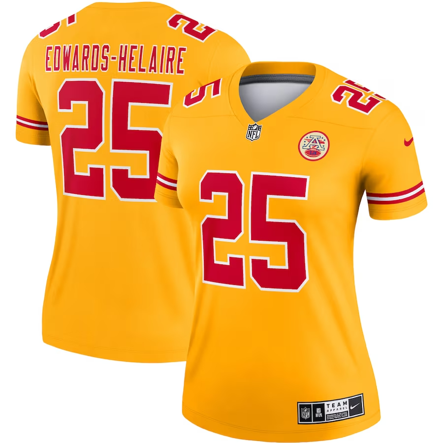 Nike Clyde Edwards-Helaire Kansas City Chiefs Women's Gold Inverted Legend