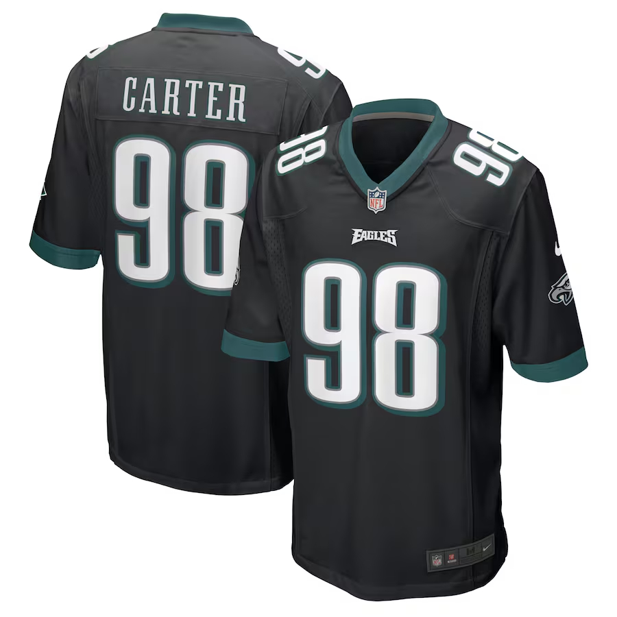 Nike Jalen Carter Philadelphia Eagles Black Alternate Team Game Jersey