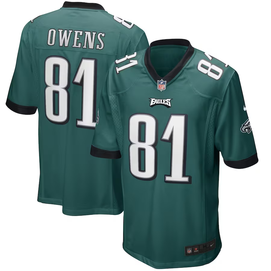 Nike Terrell Owens Philadelphia Eagles Midnight Green Game Retired Player Jersey