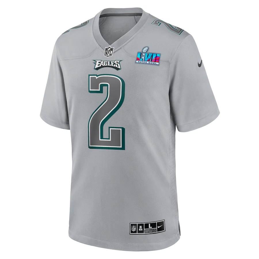 Nike Darius Slay Jr. Philadelphia Eagles Gray Super Bowl LVII Patch Atmosphere Fashion Game Jersey