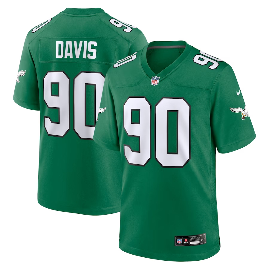 Nike Jordan Davis Philadelphia Eagles Kelly Green Alternate Game Jersey