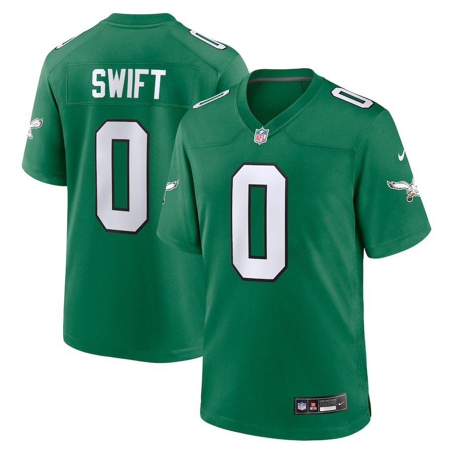 Nike D'Andre Swift Philadelphia Eagles Kelly Green Alternate Game Jersey