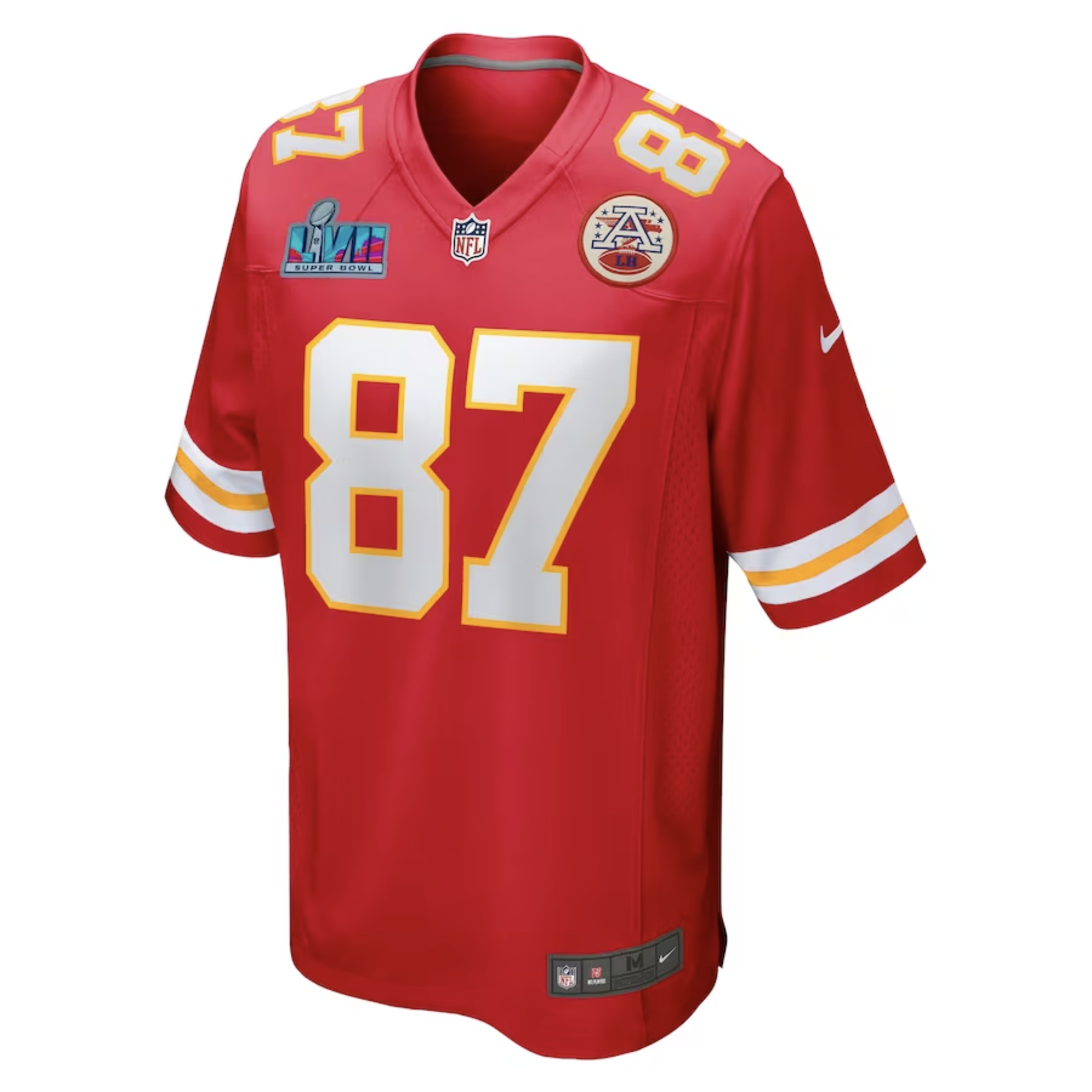Nike Travis Kelce Kansas City Chiefs Red Super Bowl LVII (2022 Season) Patch Game Jersey