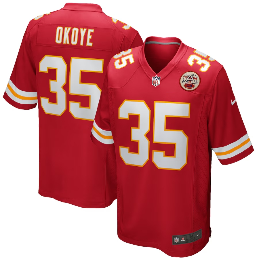 Nike Christian Okoye Kansas City Chiefs Red Game Retired Player Jersey 1