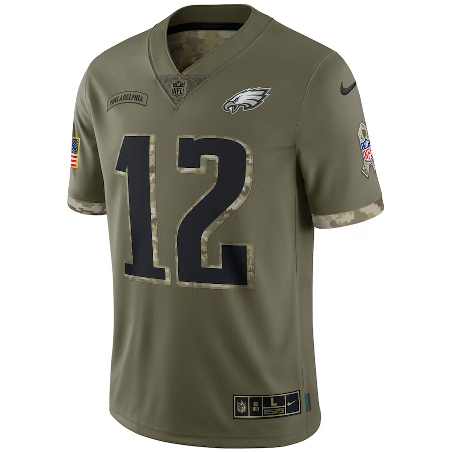 Nike Randall Cunningham Philadelphia Eagles Olive 2022 Salute To Service Retired Player Limited Jersey