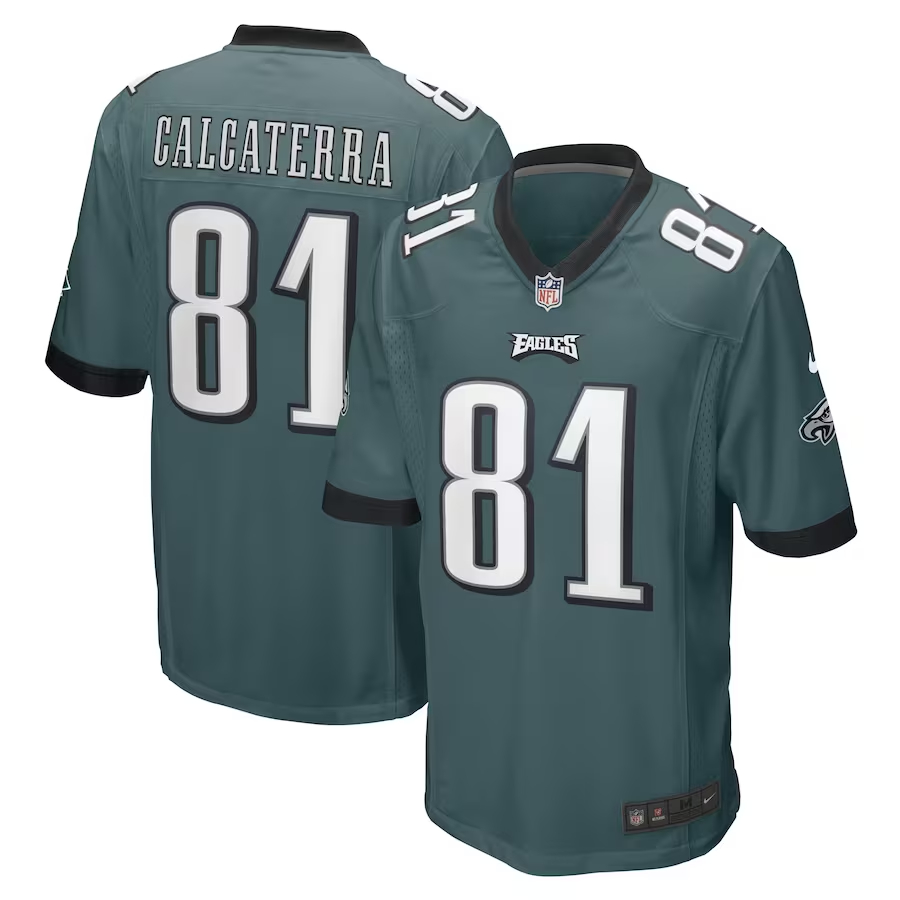 Nike Grant Calcaterra Philadelphia Eagles Midnight Green Game Player Jersey