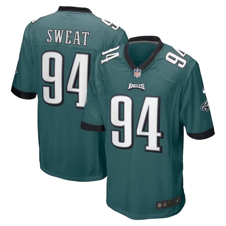 Nike Josh Sweat Philadelphia Eagles Midnight Green Game Jersey