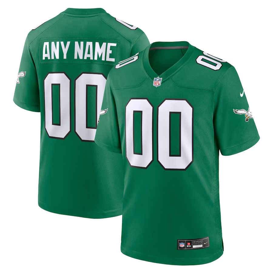 Nike Philadelphia Eagles Kelly Green Alternate Custom Game Jersey