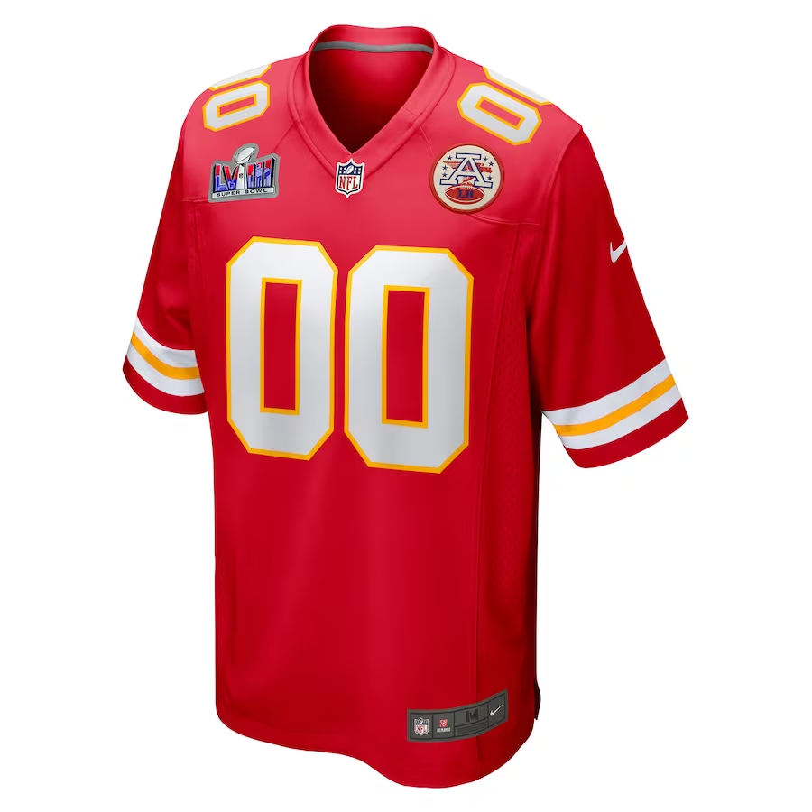 Nike Kansas City Chiefs Red Super Bowl LVIII Patch Custom Game Jersey