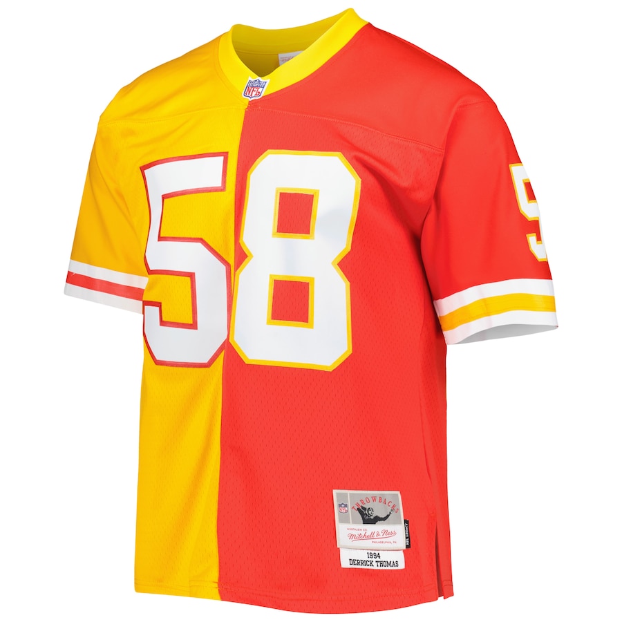 Mitchell & Ness Derrick Thomas Kansas City Chiefs Red_Gold 1994 Split Legacy Replica Jersey