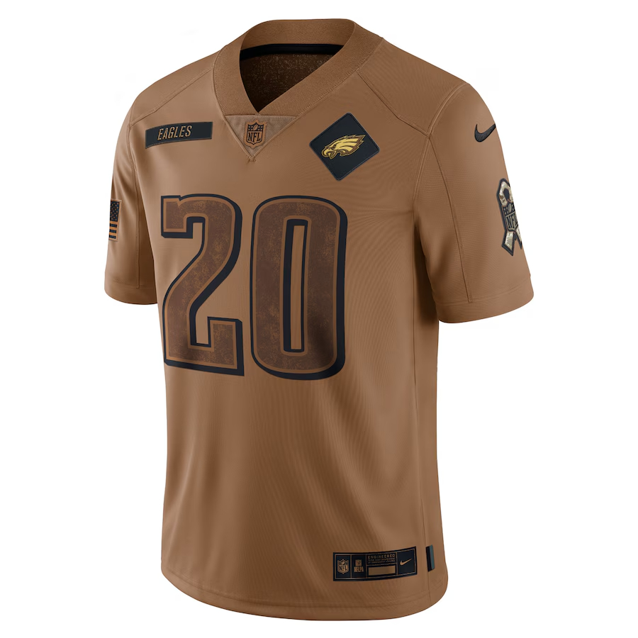 Nike Brian Dawkins Philadelphia Eagles Brown 2023 Salute To Service Retired Player Limited Jersey