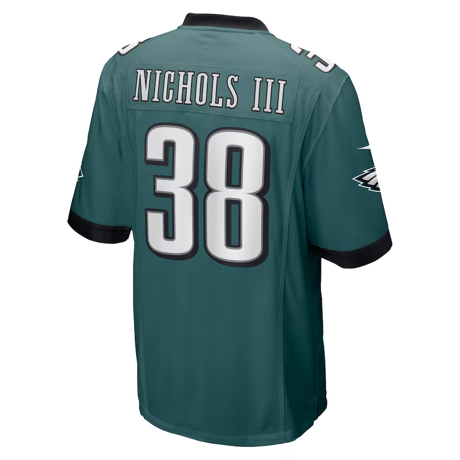 Nike Lew Nichols III Philadelphia Eagles Midnight Green Game Jersey