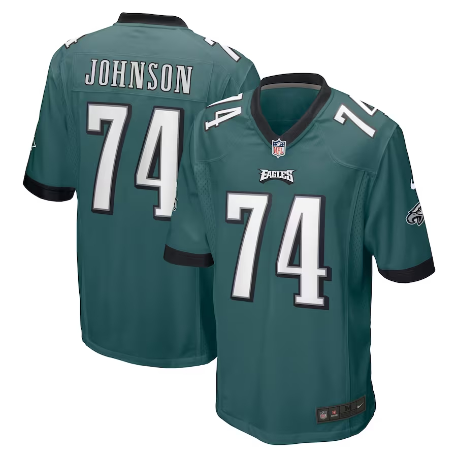Nike Fred Johnson Philadelphia Eagles Midnight Green Team Game Jersey