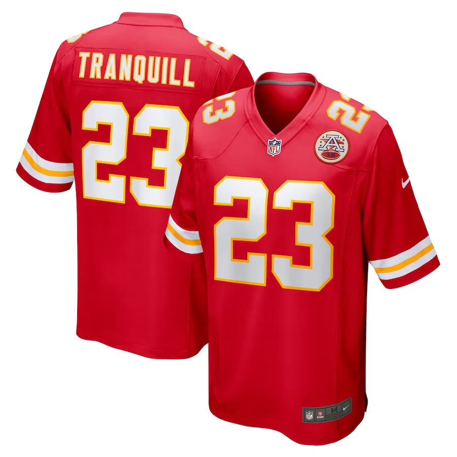Nike Drue Tranquill Kansas City Chiefs Red Game Player Jersey