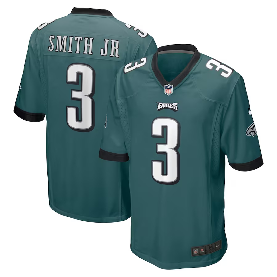 Nike Nolan Smith Philadelphia Eagles Midnight Green 2023 NFL Draft First Round Pick Game Jersey