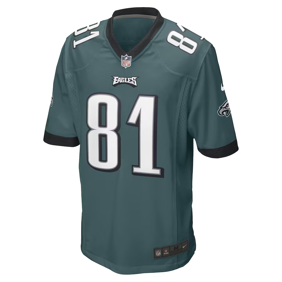 Nike Grant Calcaterra Philadelphia Eagles Midnight Green Game Player Jersey