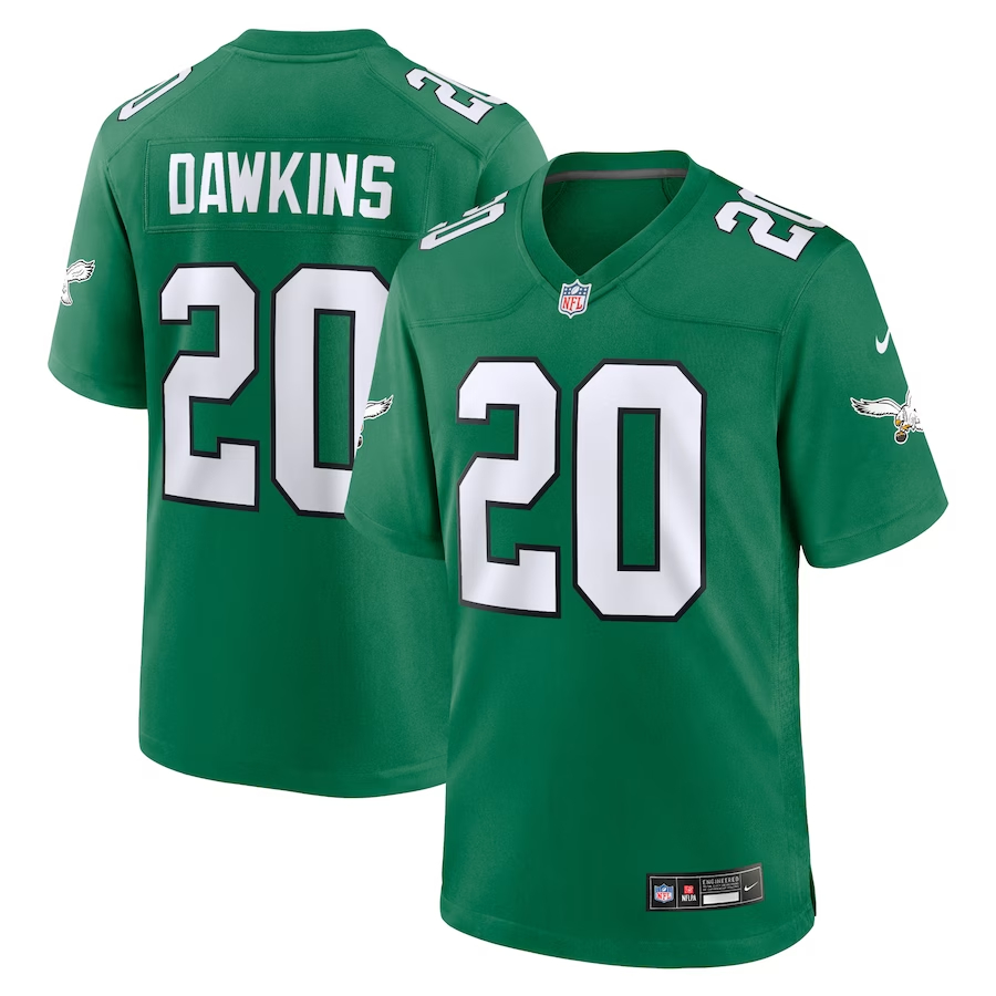 Nike Brian Dawkins Philadelphia Eagles Kelly Green Alternate Retired Player Game Jersey