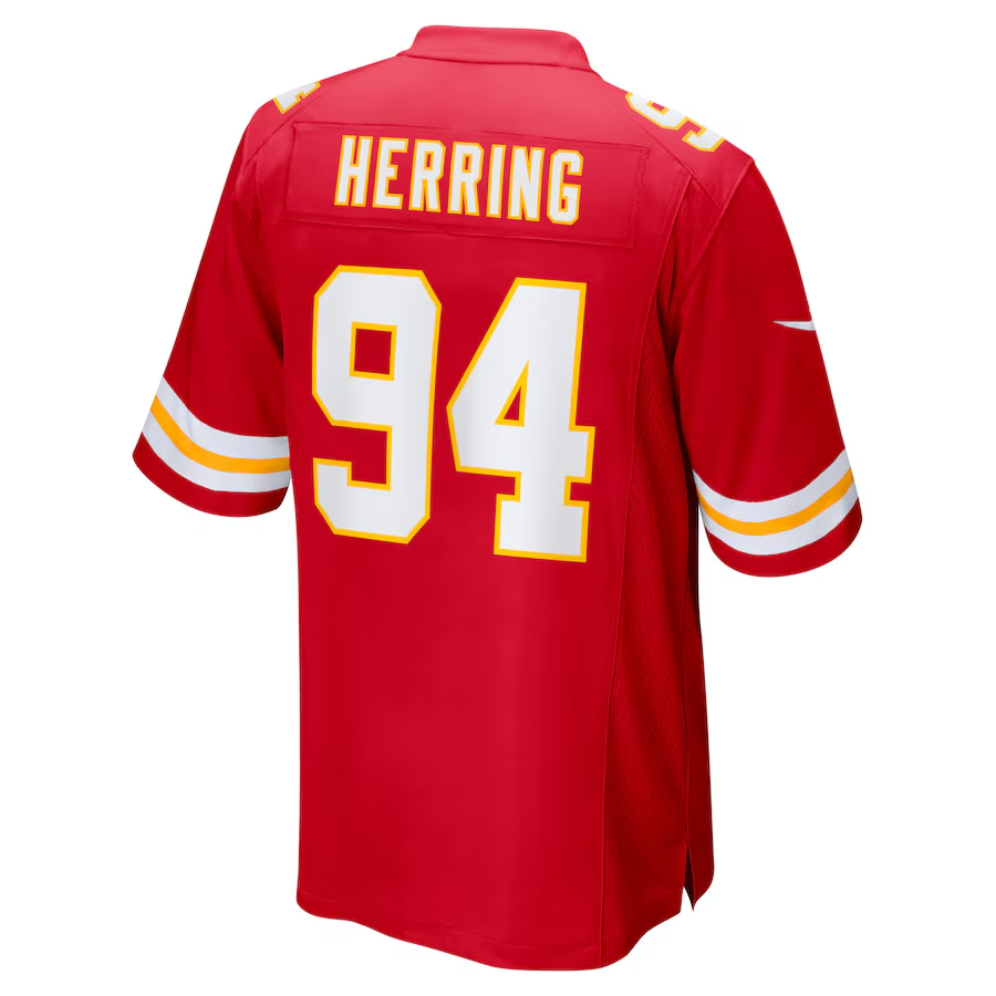Nike Malik Herring Kansas City Chiefs Red Team Game Player Jersey