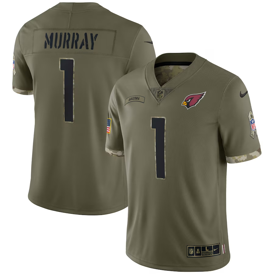 Nike Kyler Murray Arizona Cardinals Olive 2022 Salute To Service Limit