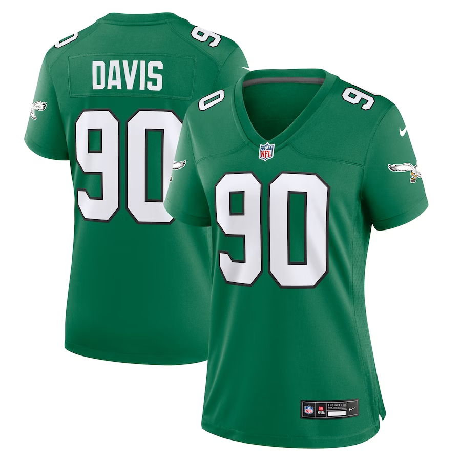 Nike Jordan Davis Philadelphia Eagles Women's Kelly Green Alternate Game Jersey