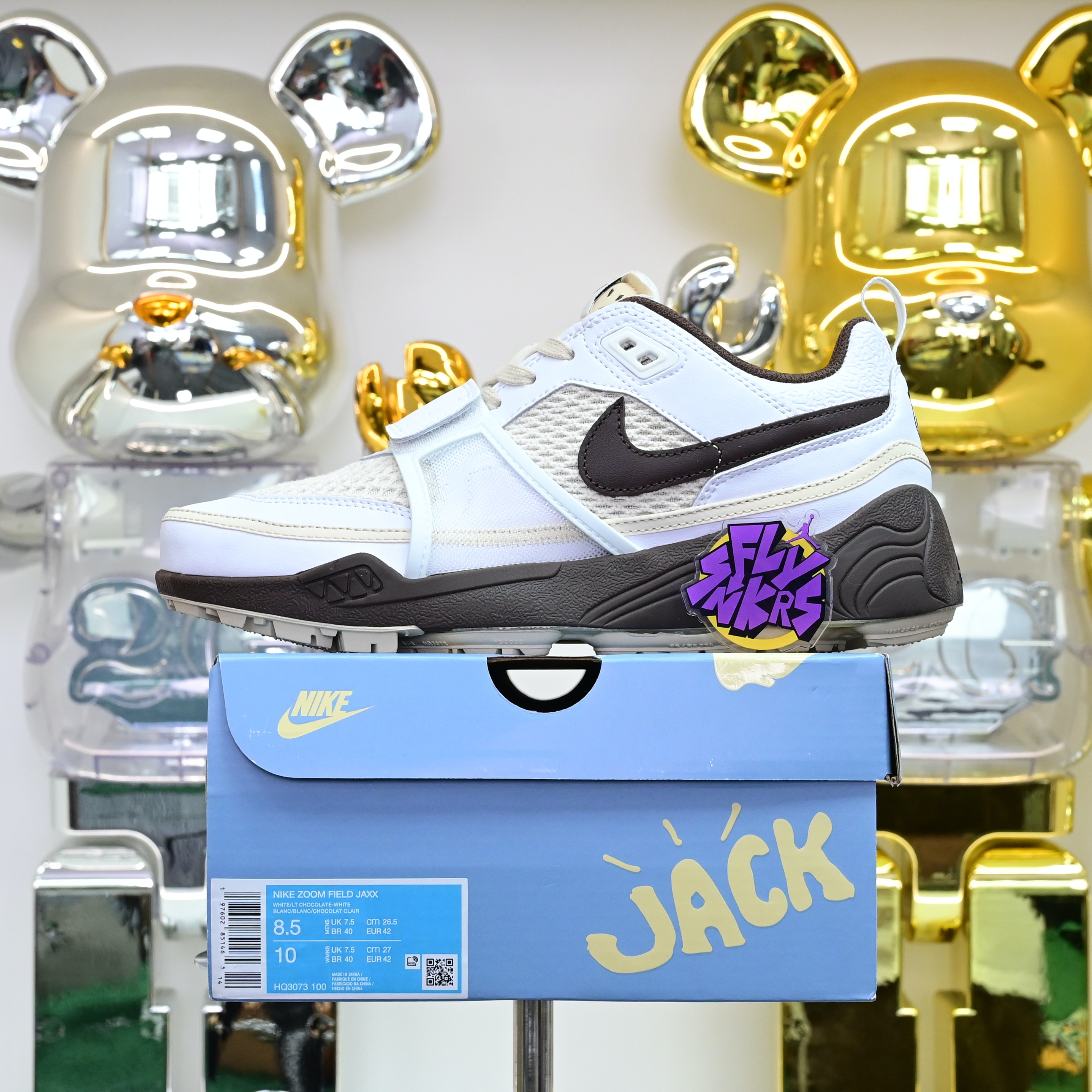 Travis Scott x Nike ZOOM Field JAXX“White/ Light Chocolate”HQ3073-100