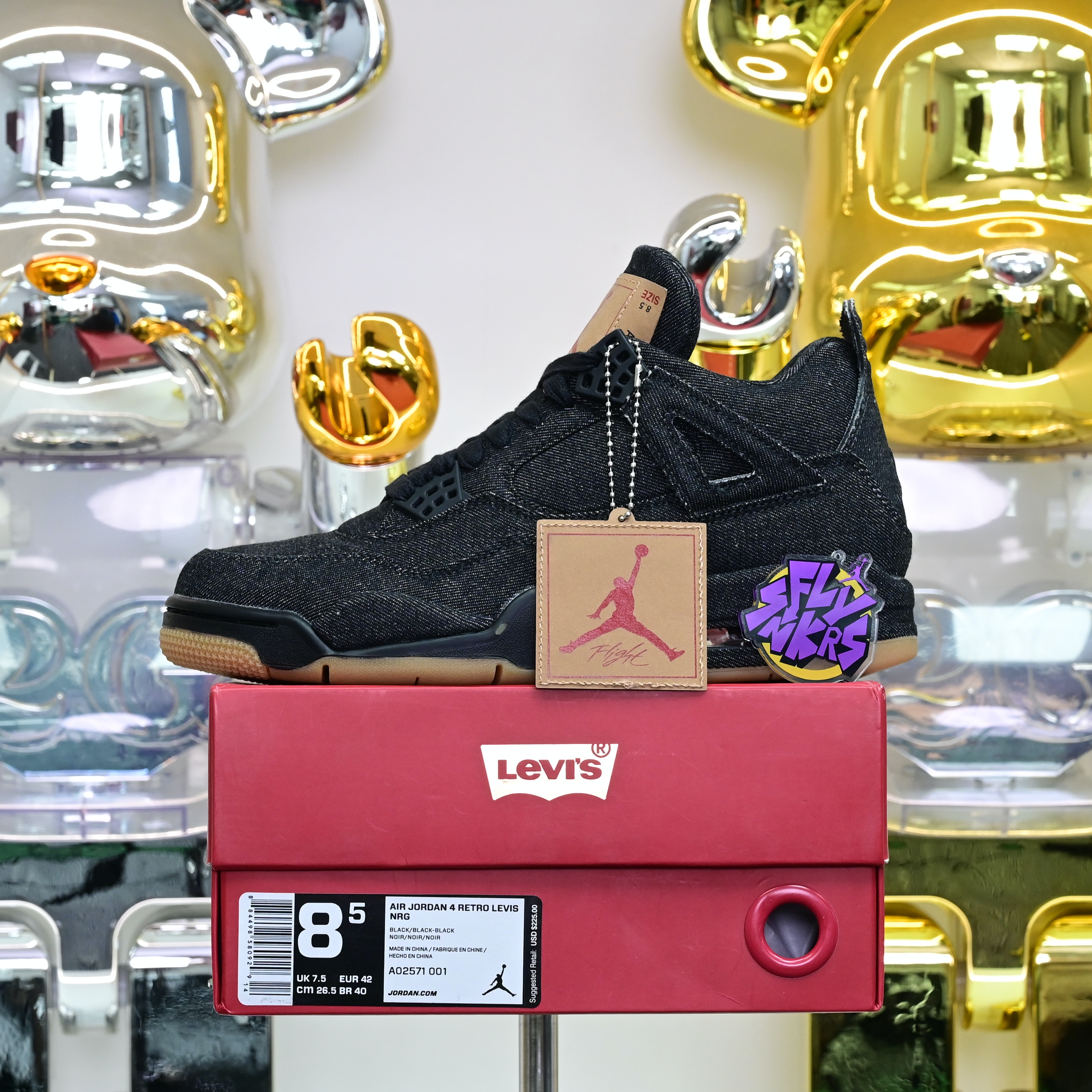 levi's x  Air Jordan 4 levis black (levis tag)AO2571-001