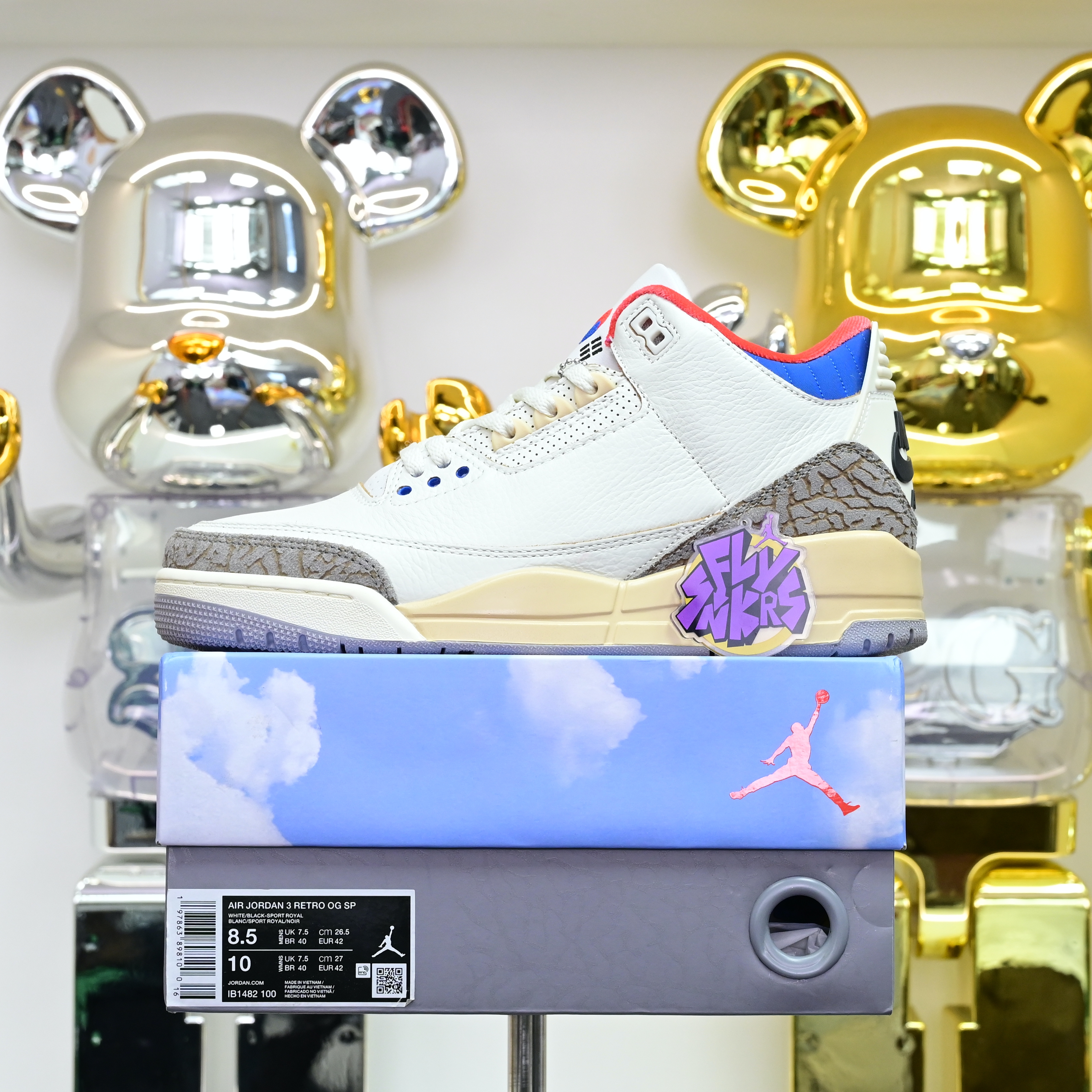 Air Jordan 3 RETRO OG SP“White/Sport Royal” IB1482-100