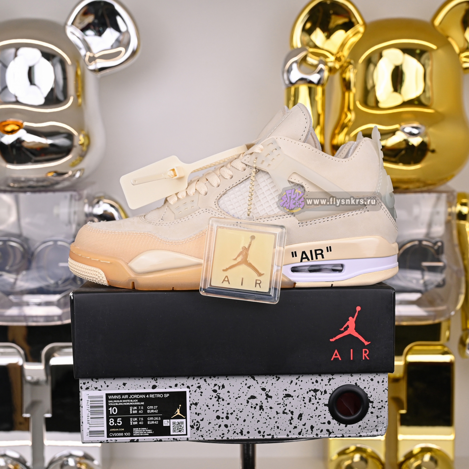 AIR JORDAN OFF-WHITE X WMNS AIR JORDAN 4 SP 'SAIL' CV9388-100