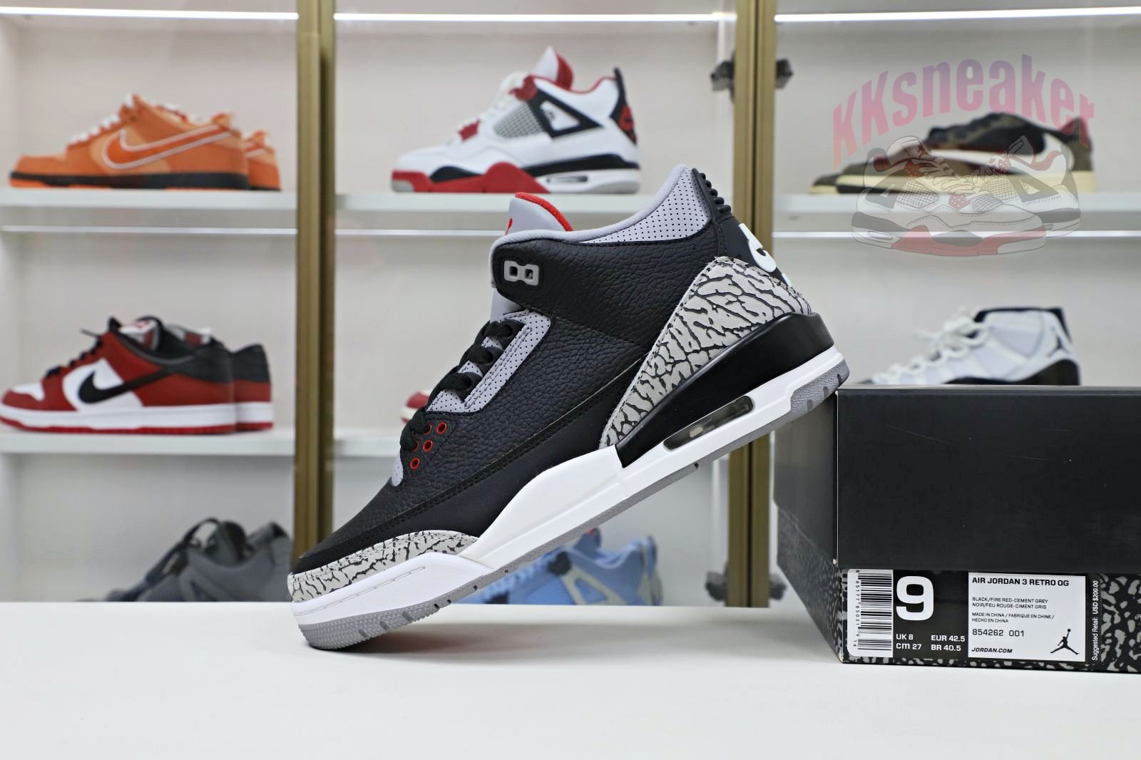 Jordan Air Jordan 3 retro blackcement  2018(854262-001)