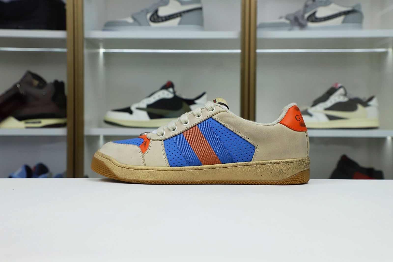 GUCCl  Screener Leather Sneaker GG