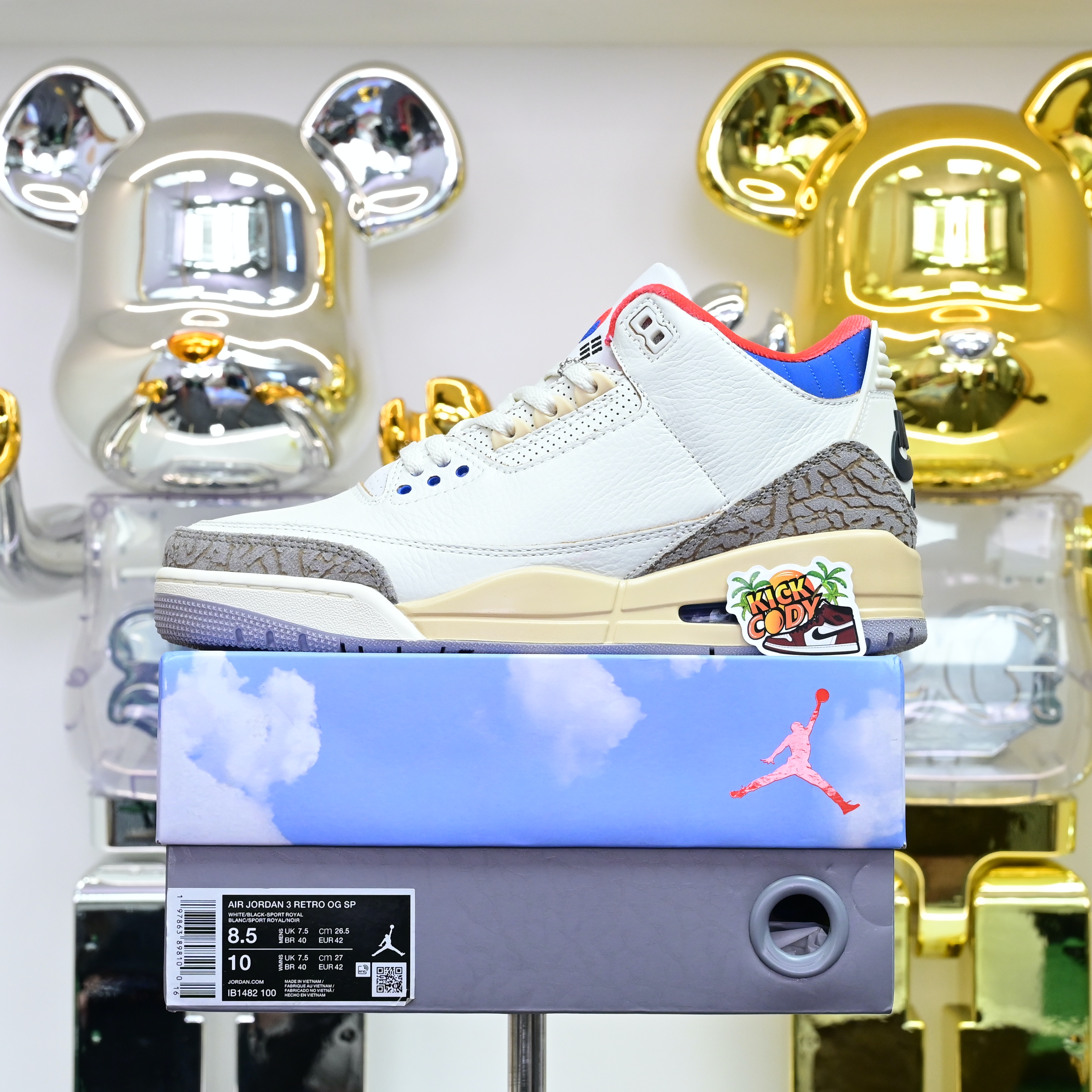 Air Jordan 3 RETRO OG SP“White/Sport Royal” IB1482-100
