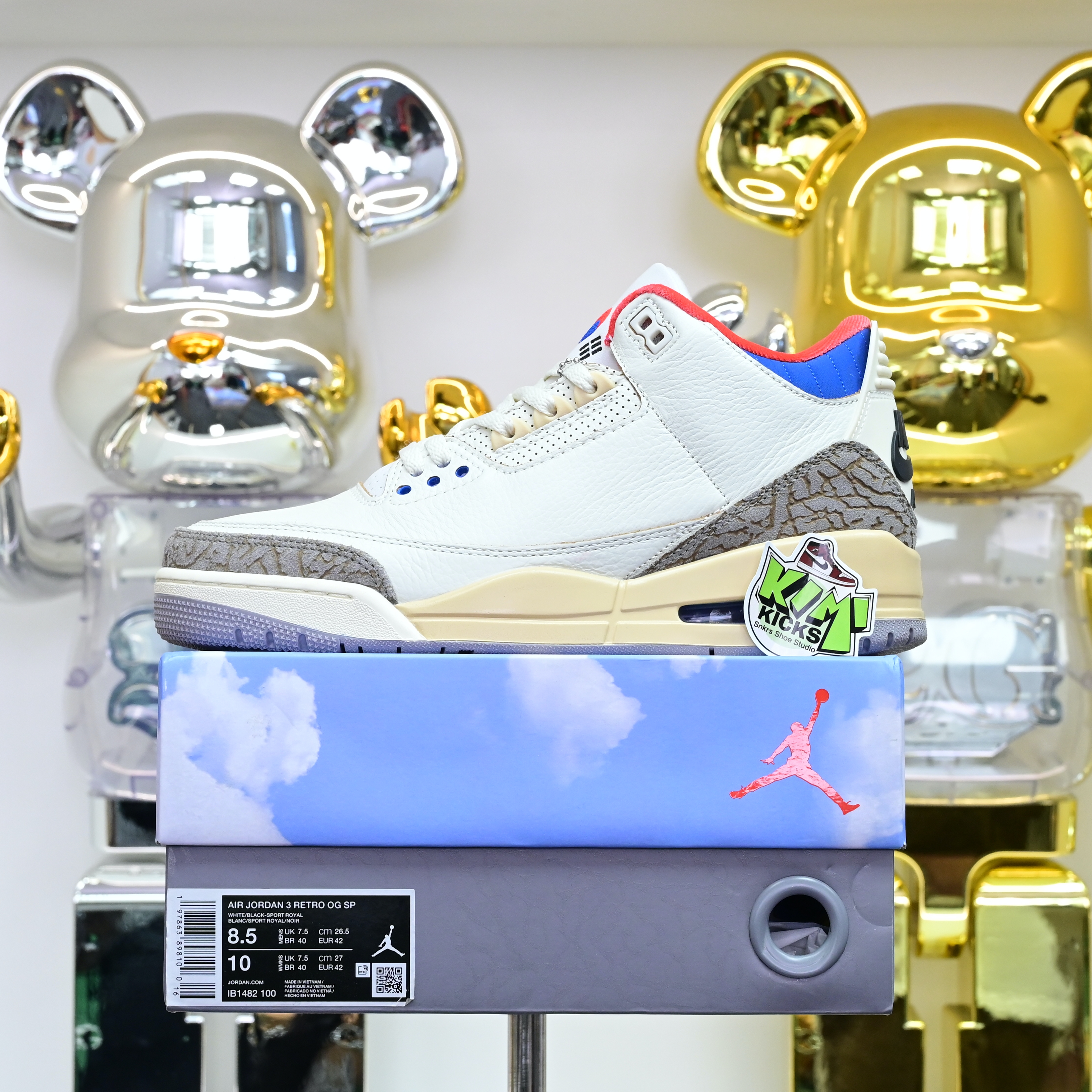 Air Jordan 3 RETRO OG SP“White/Sport Royal” IB1482-100