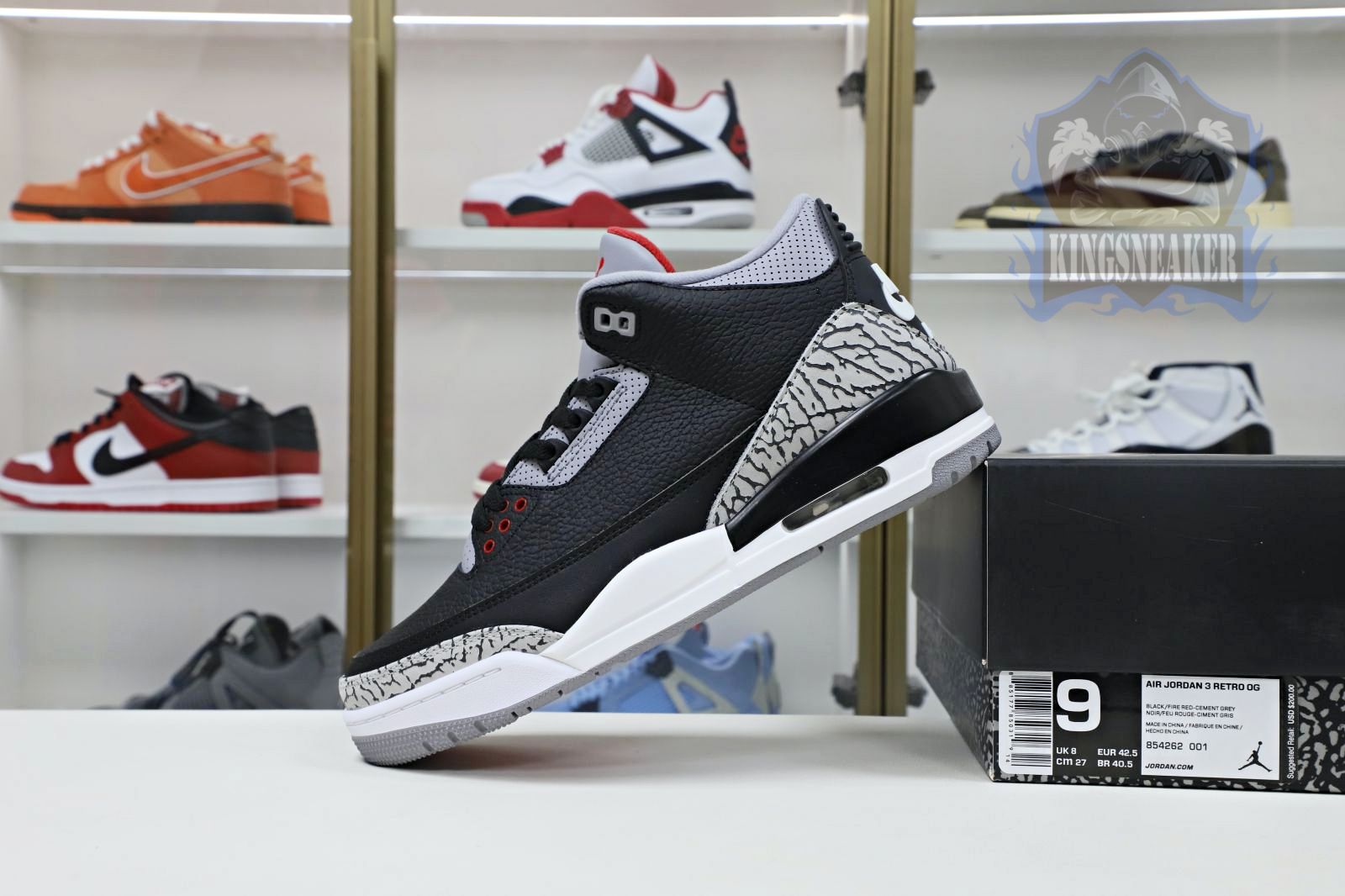 Jordan Air Jordan 3 retro blackcement  2018(854262-001)