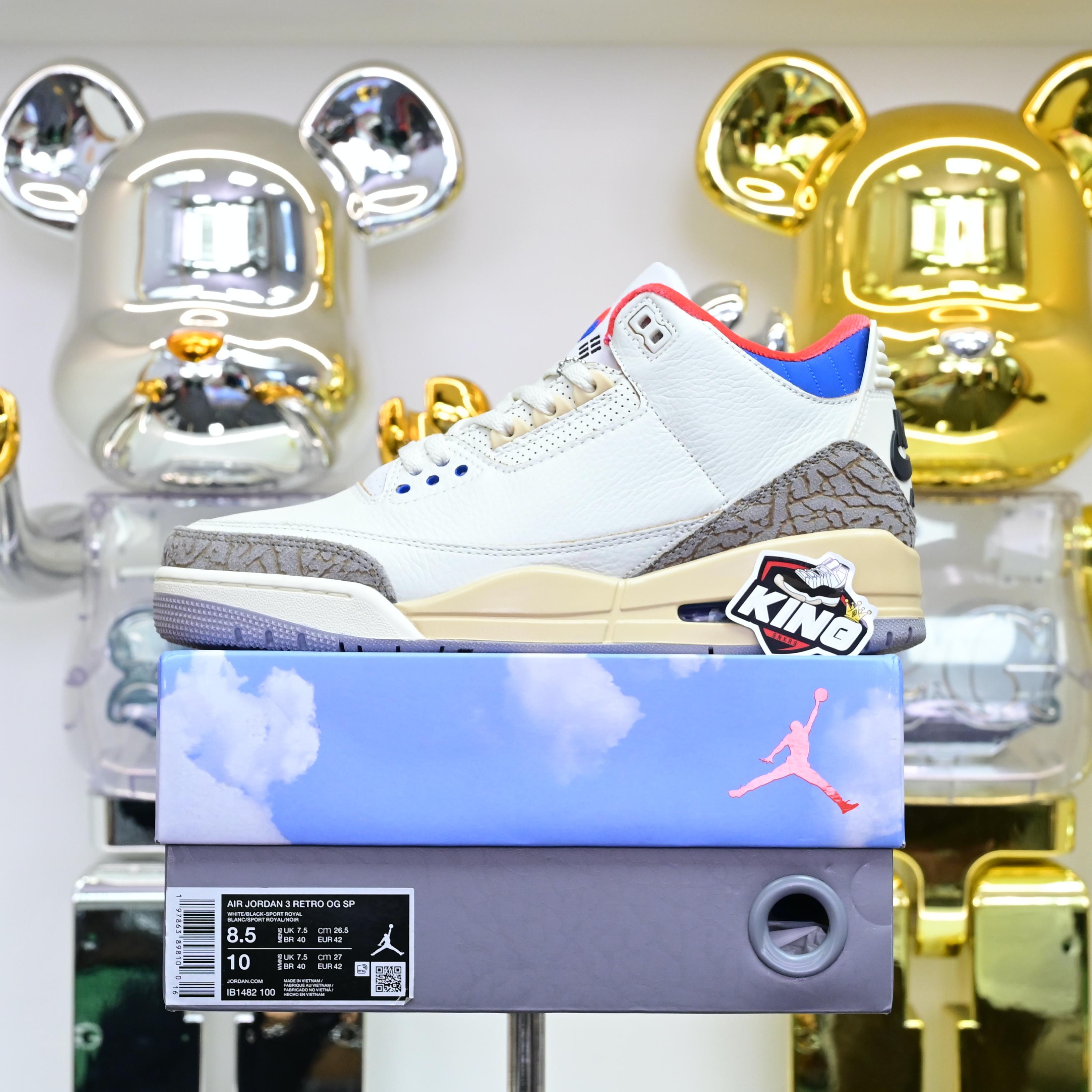 Air Jordan 3 RETRO OG SP“White/Sport Royal” IB1482-100