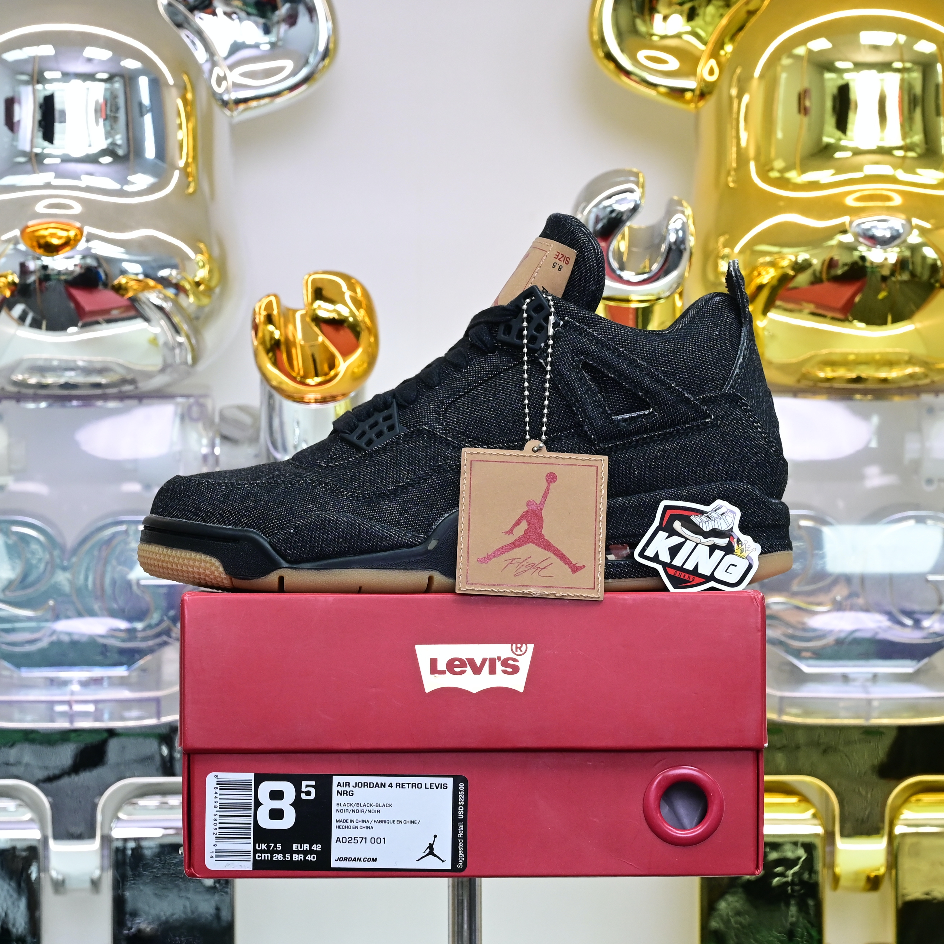 levi's x  Air Jordan 4 levis black (levis tag)AO2571-001