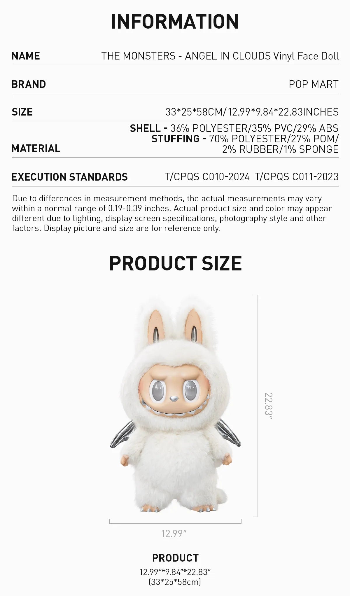 ZIMOMO THE MONSTERS V2-ANGEL IN CLOUDS Vinyl Face Doll