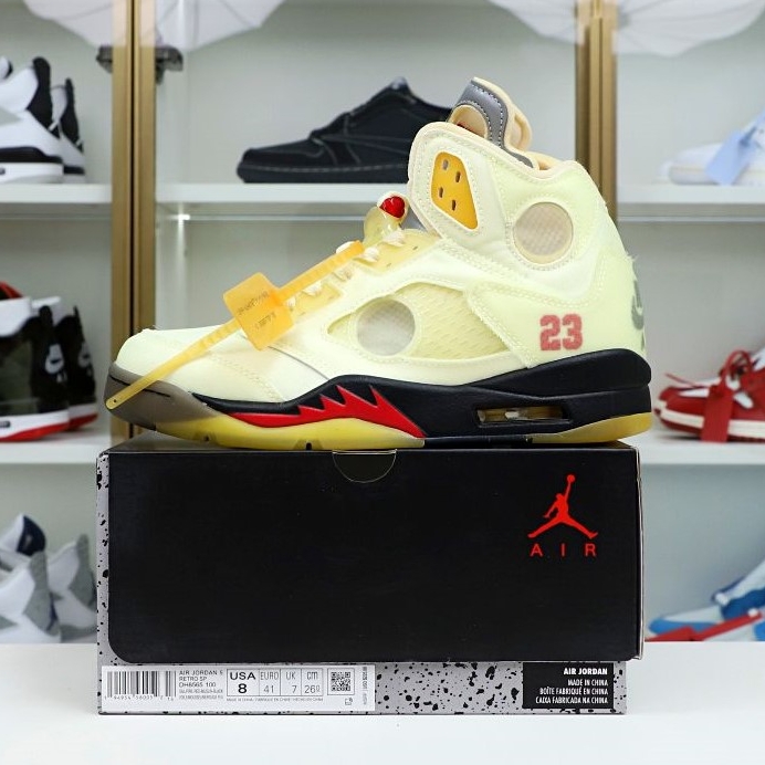 AIR JORDAN OFF-WHITE X AIR JORDAN 5 RETRO SP PS 'SAIL'
