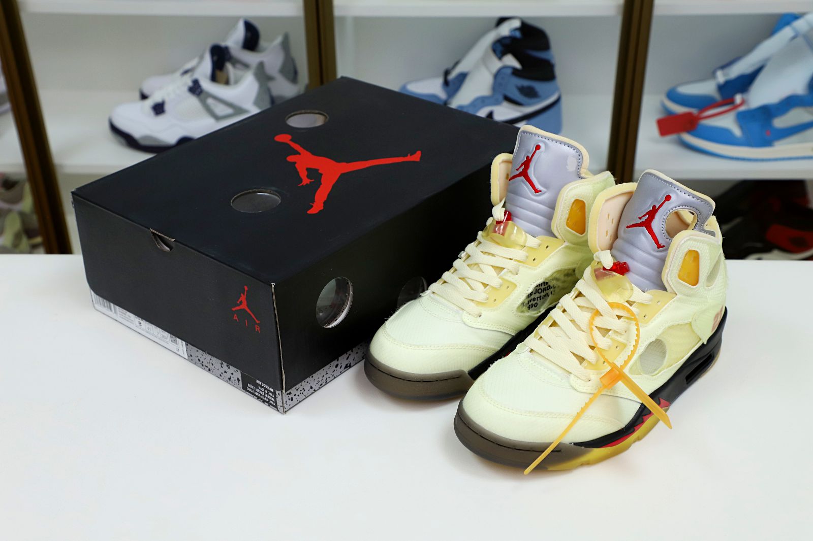 AIR JORDAN OFF-WHITE X AIR JORDAN 5 RETRO SP PS 'SAIL'